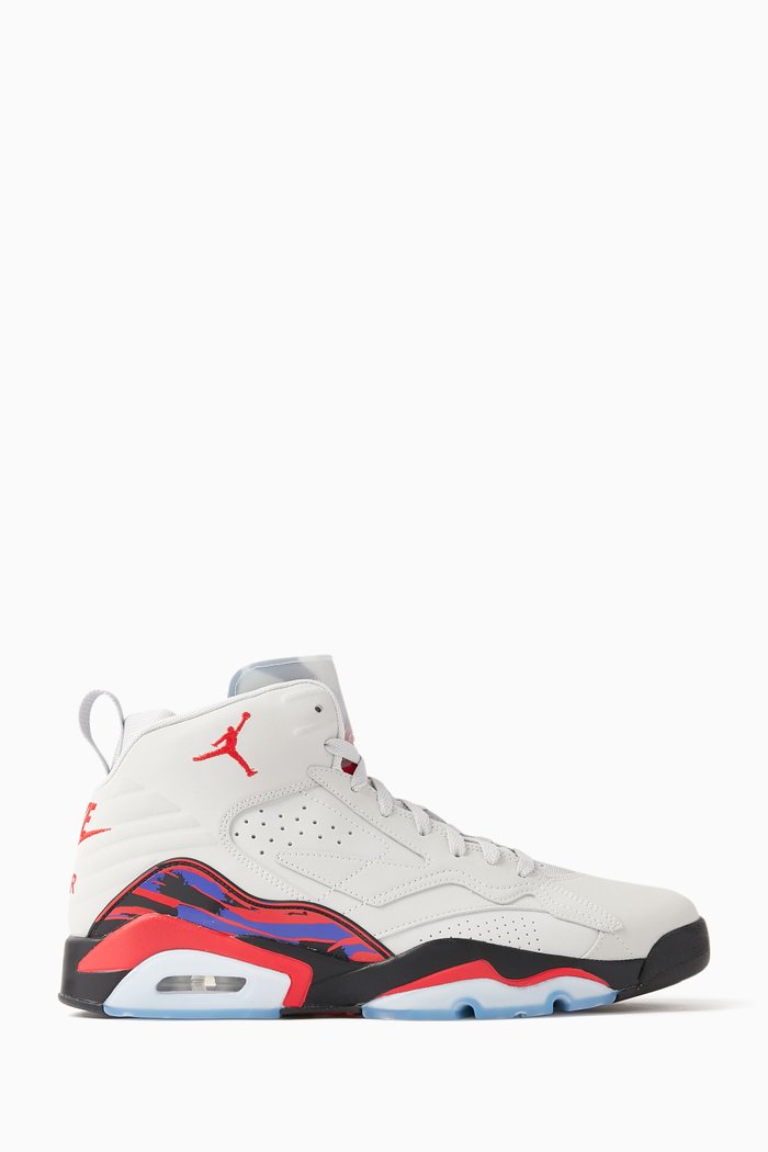 

Jumpman MVP High-top Sneakers in Leather & Textile, Grey