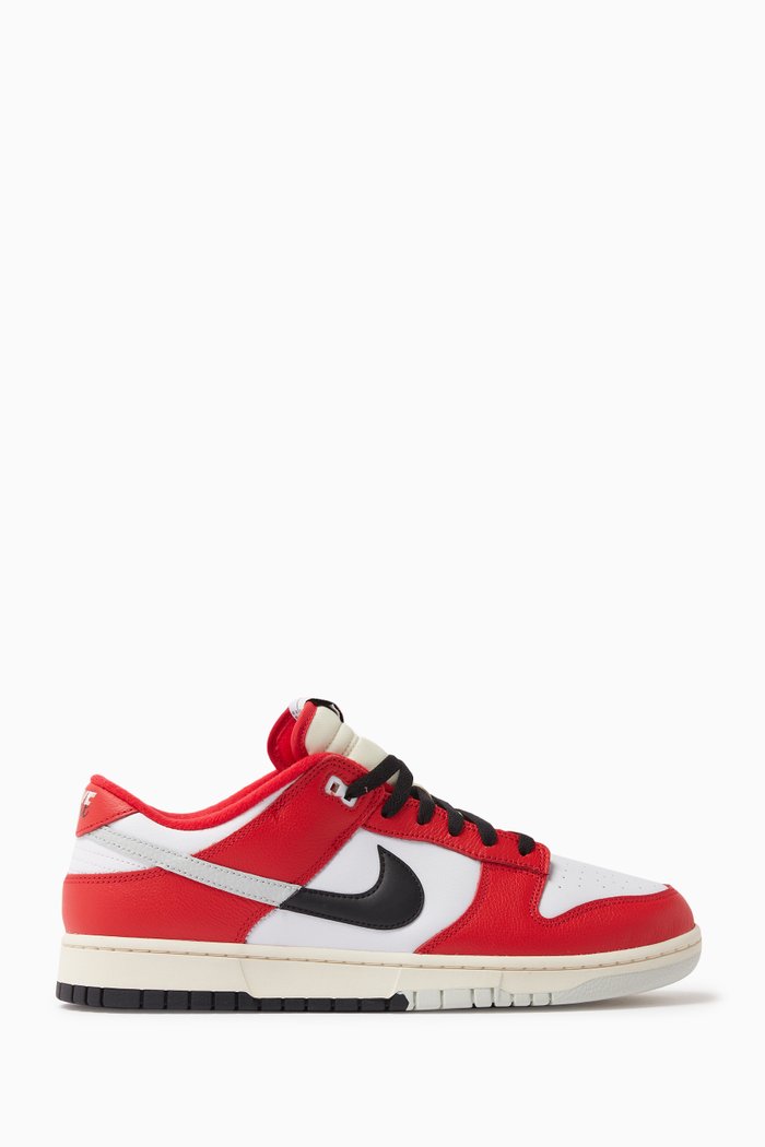 Dunk Low Retro Premium RMX Sneakers in Leather, Red
