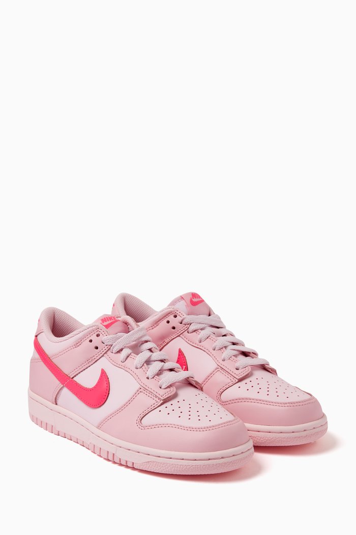 

Dunk Low-top Sneakers in Smooth Leather, Pink