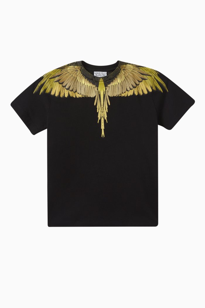 

Wings-print T-shirt in Cotton, Black