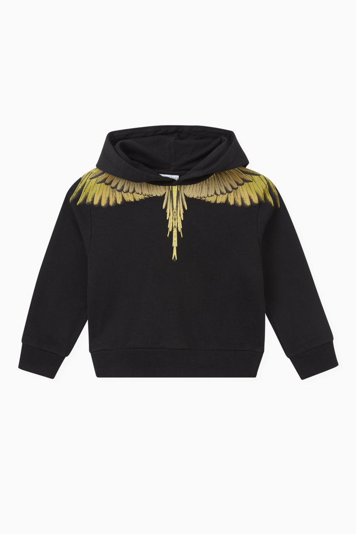 

Iconic Wings Printed Hoodie in Cotton, Black