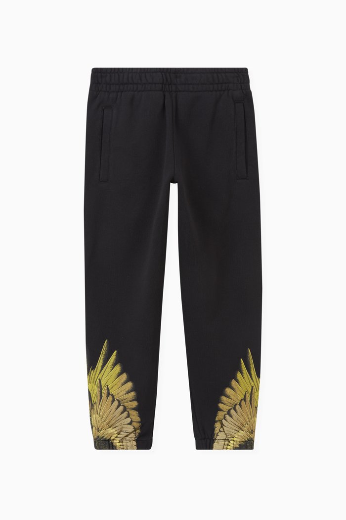 

Iconic Wings Printed Sweatpants in Cotton, Black