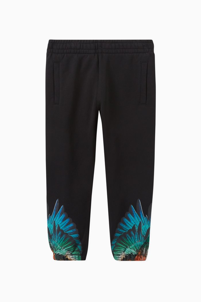 

Wings-print Sweatpants in Cotton, Black
