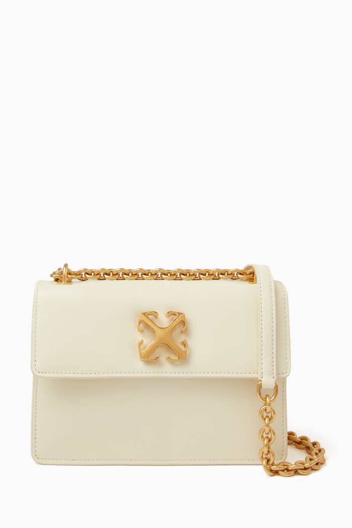 

Jitney 2.0 Catena Scorrevole Shoulder Bag in Leather, White