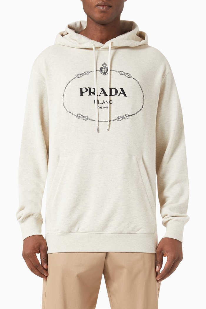 

Logo Hoodie in Cotton Fleece, Neutral