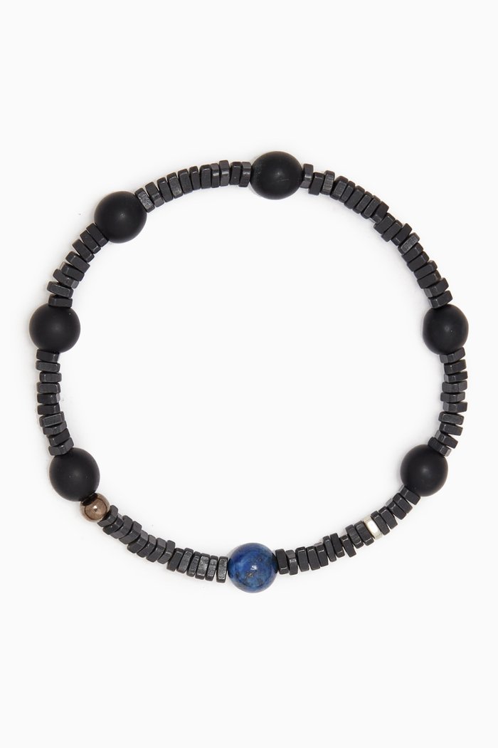 

The Andrea Onyx Bracelet in Brass, Black