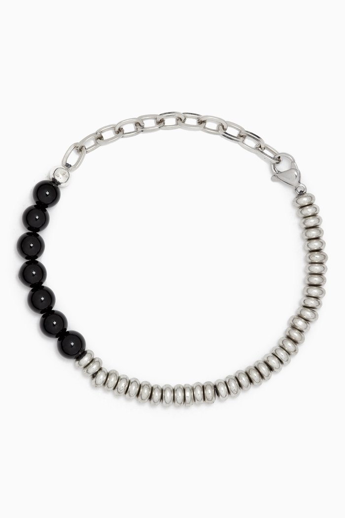 

The Becket Onyx Bracelet in Silver-plated Brass, Black