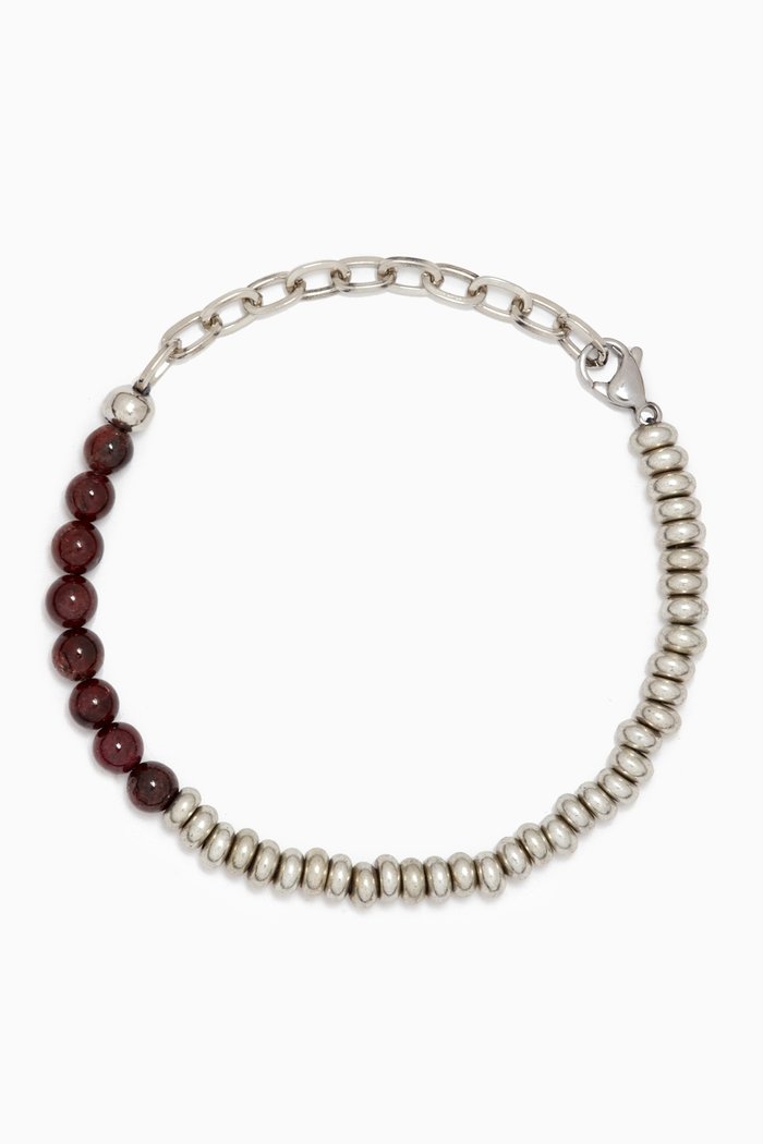 

The Becket Garnet Bracelet in Silver-plated Brass, Brown
