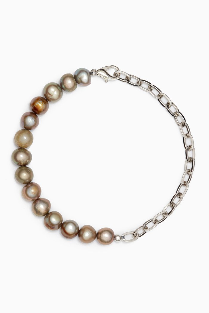 

The Carlos Pearl Bracelet in Silver-plated Brass