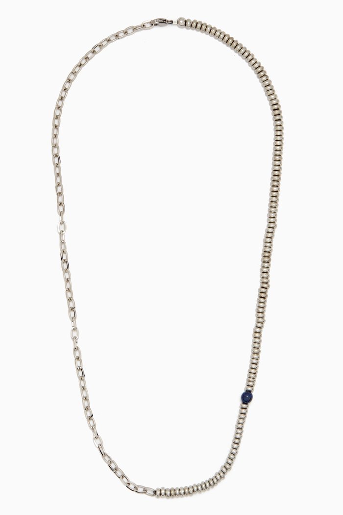 

The Grayson Lapis Necklace in Silver-plated Brass