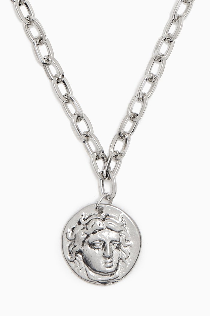 

The Kaleb Necklace in Silver-plated Brass