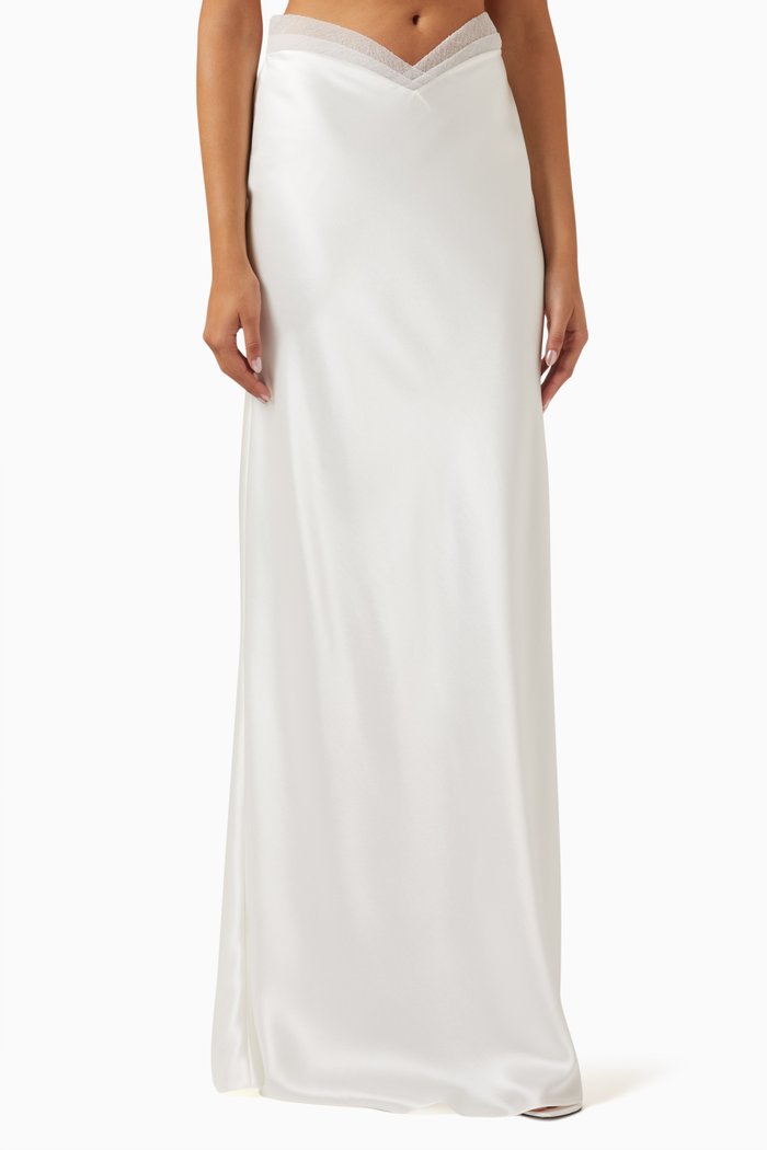 

Lotus Blossom Skirt in Silk, White