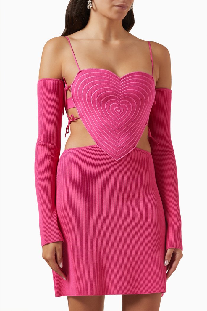 

Heart Mini Dress in Knit, Pink