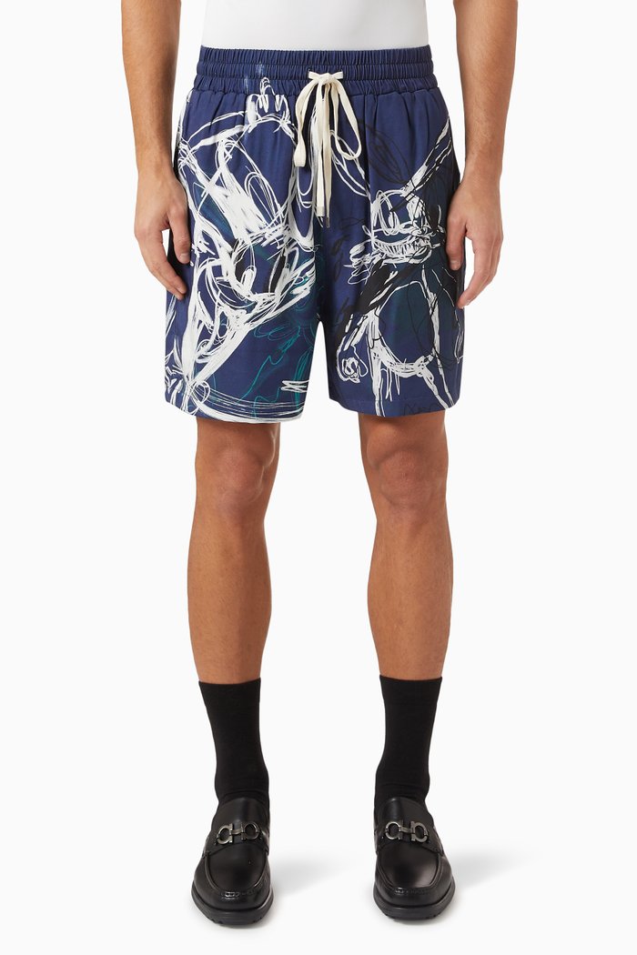 

ROO Shorts in Rayon Blend, Blue