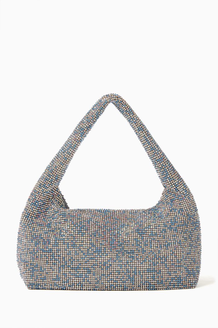 

Mini Shoulder Bag in Crystal Mesh, Silver