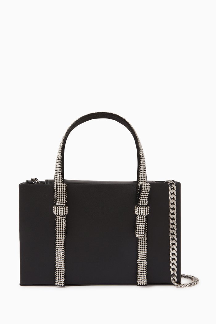 

Midi Bow Tote in Satin, Black