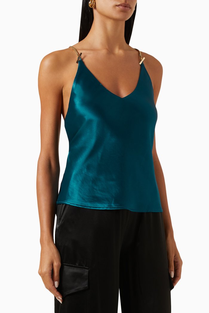 

Selena Cami Top in Acetate, Blue