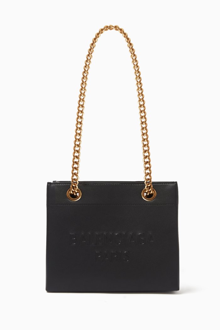 Duty Free Small Tote Bag in Soft Smooth Calfskin, Black