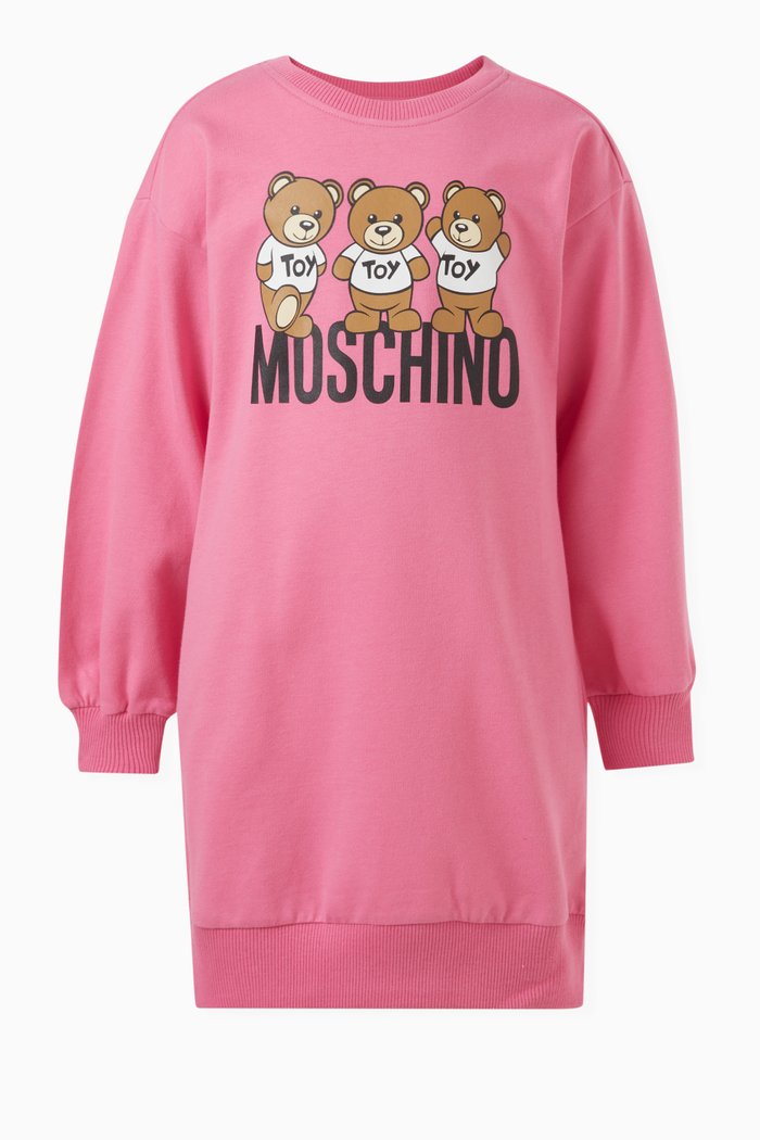 

Teddy Friends Logo Sweatshirt Dress in Cotton-fleece, Pink
