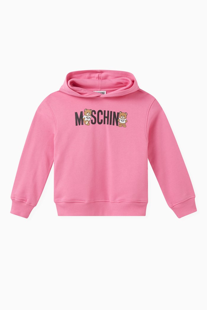 

Teddy Logo Hoodie in Cotton-jersey, Pink