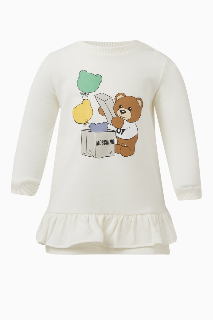 

Teddy Balloons Dress in Cotton, White