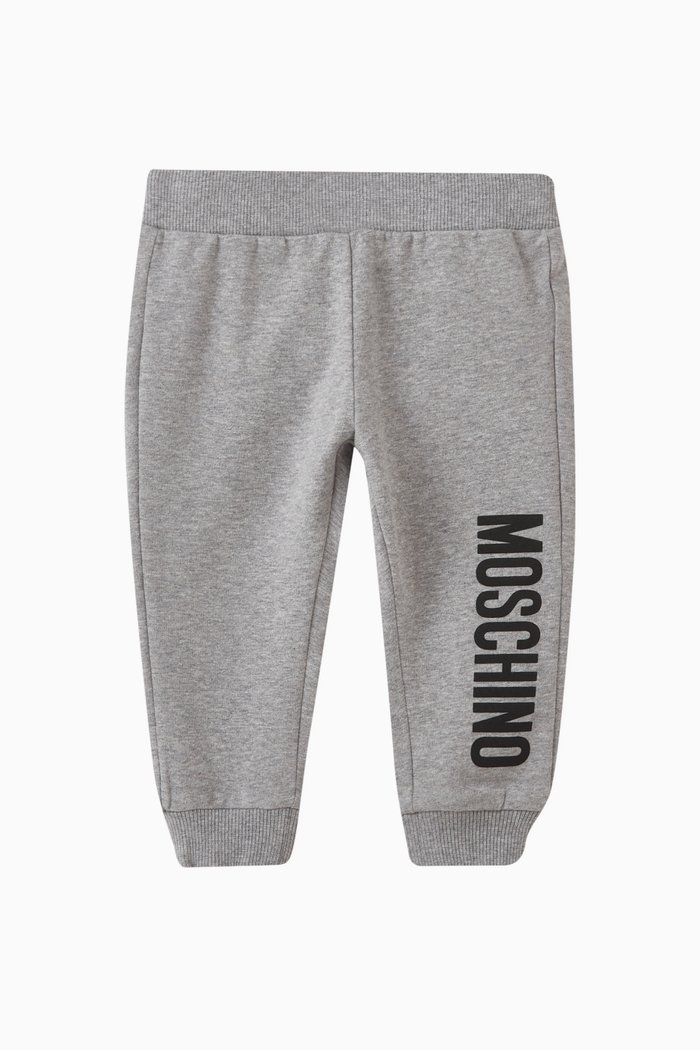 Logo Sweatpants in Cotton Fleece, Grey