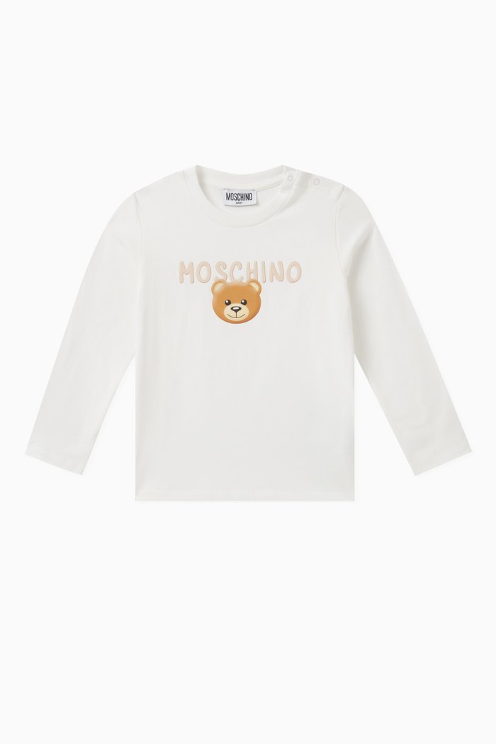 

Teddy Logo Print T-Shirt in Cotton, White