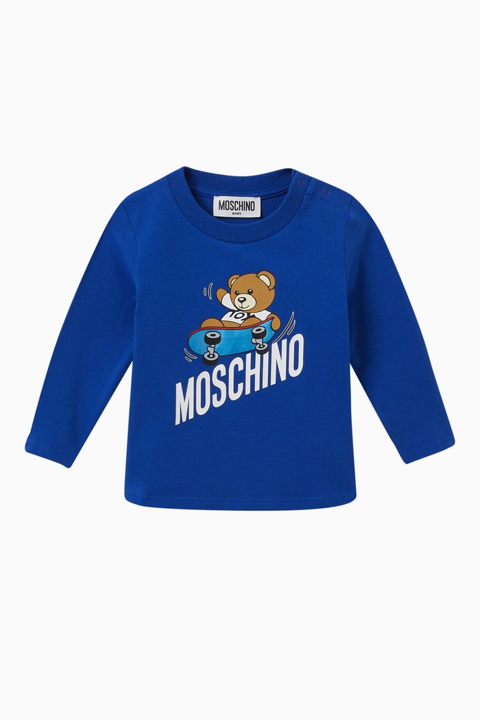 

Teddy Skateboarder T-Shirt in Cotton, Blue