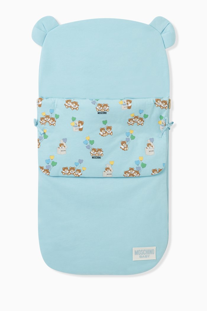 

Teddy Balloons Sleeping Bag in Cotton Jersey, Blue