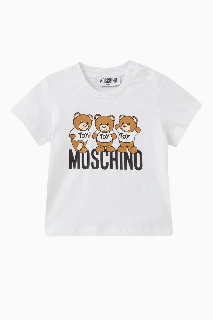 

Teddy Bear Print T-Shirt in Cotton, White