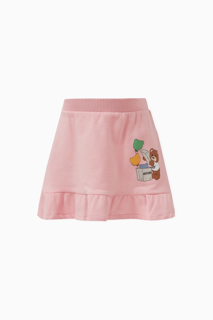 

Teddy Bear Skirt in Cotton, Pink