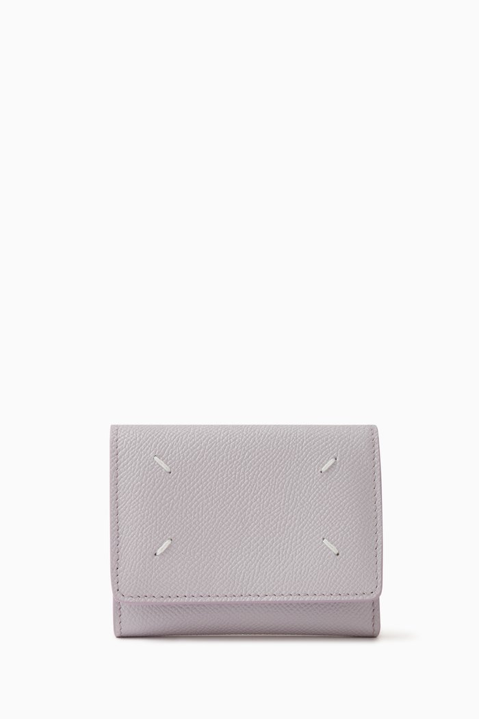 

Signature Stitch Wallet in Leather, White