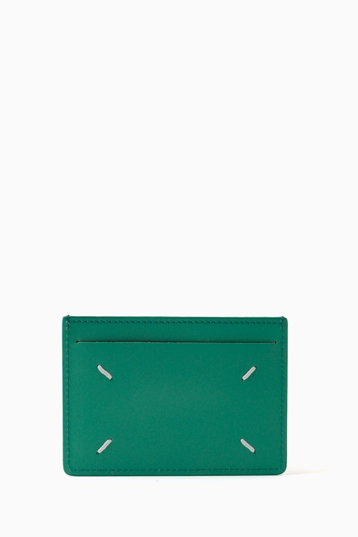 

Signature Stitch Wallet in Leather, Blue