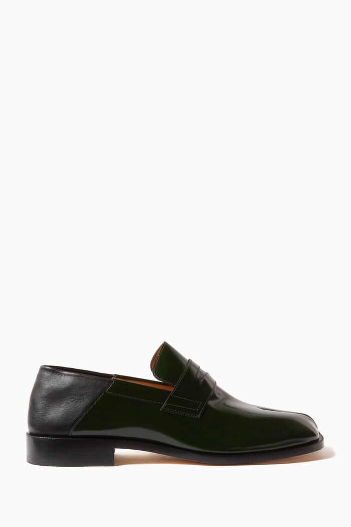 

Tabi Split-toe Loafers in Leather, Blue