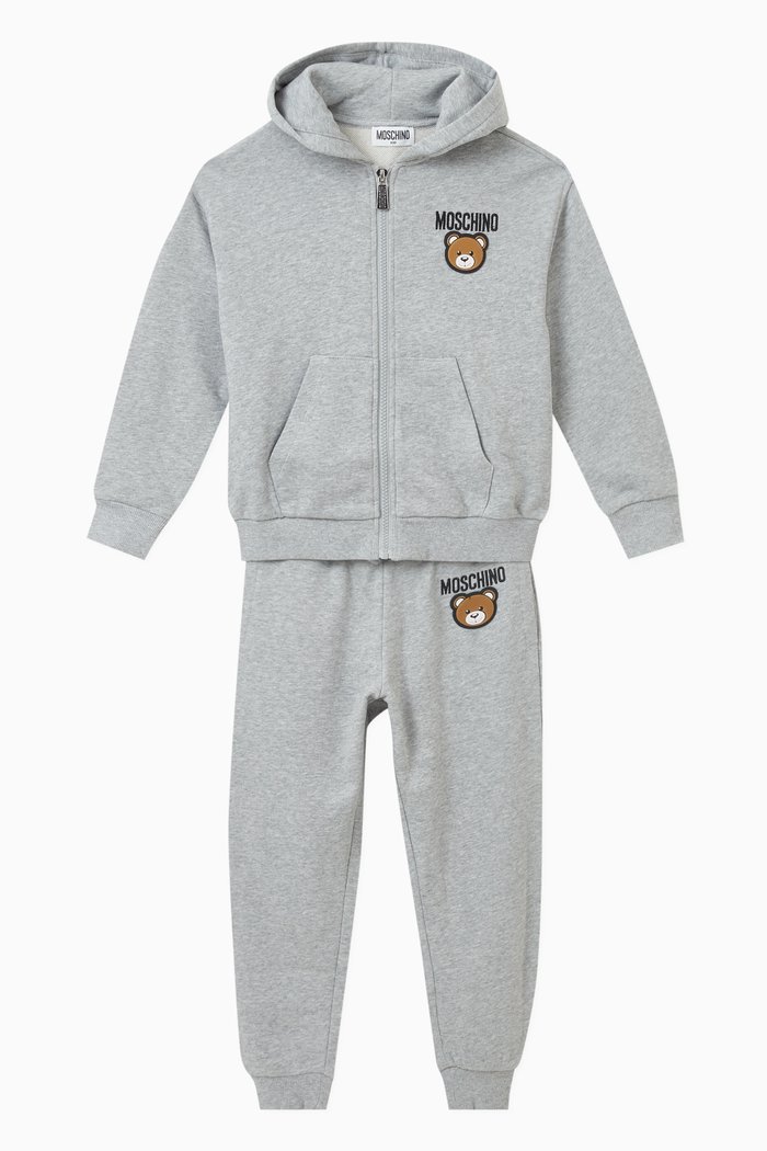 

Teddy Bear Tracksuit in Cotton Fleece, Grey