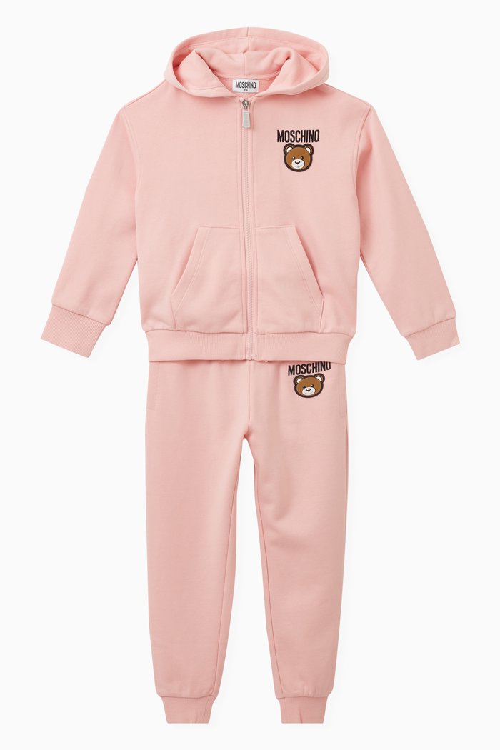 

Teddy Bear Tracksuit in Cotton Fleece, Pink