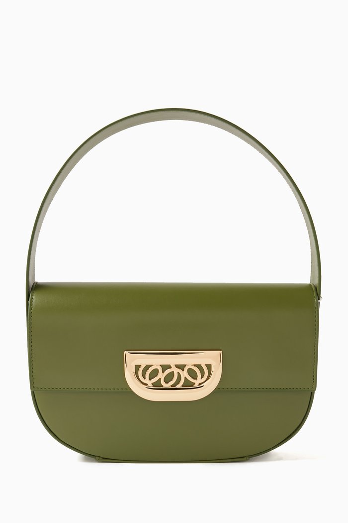 

Martin Medium Top Handle Bag in Leather, Green