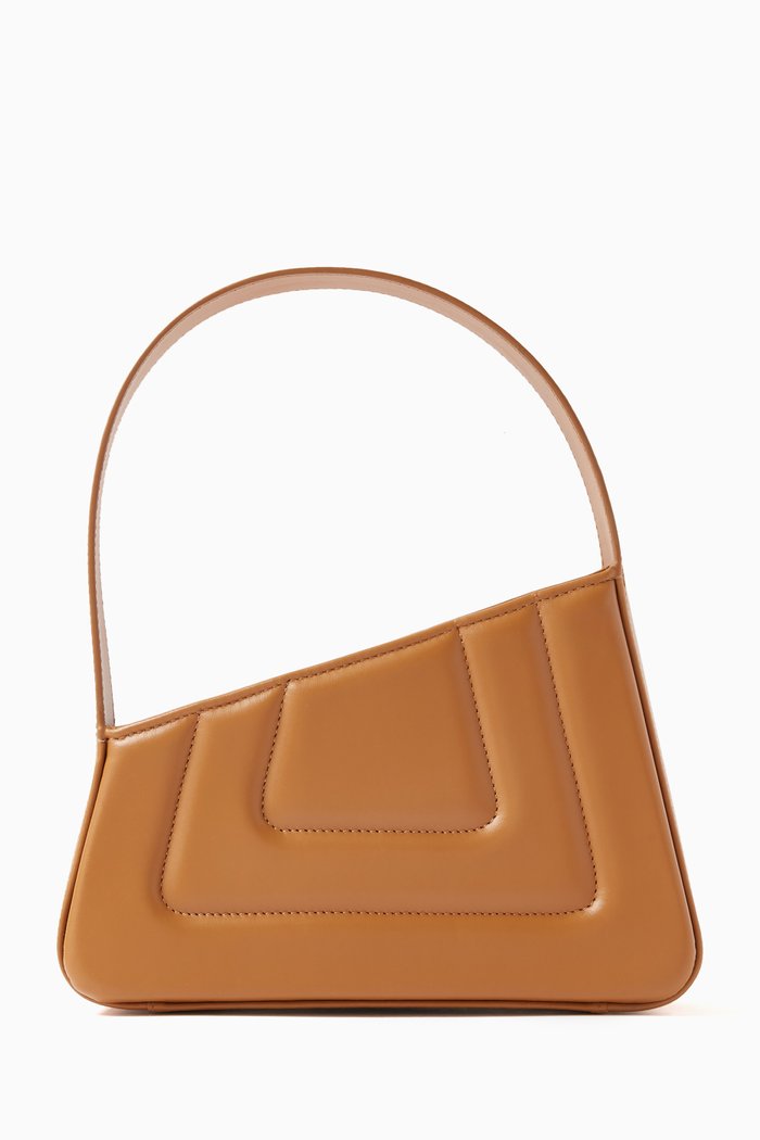 

Albert Small Quilted Shoulder Bag in Leather, Brown