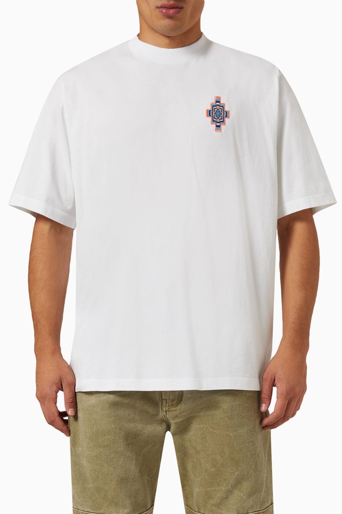 

Optical Cross T-shirt in Cotton Jersey, White