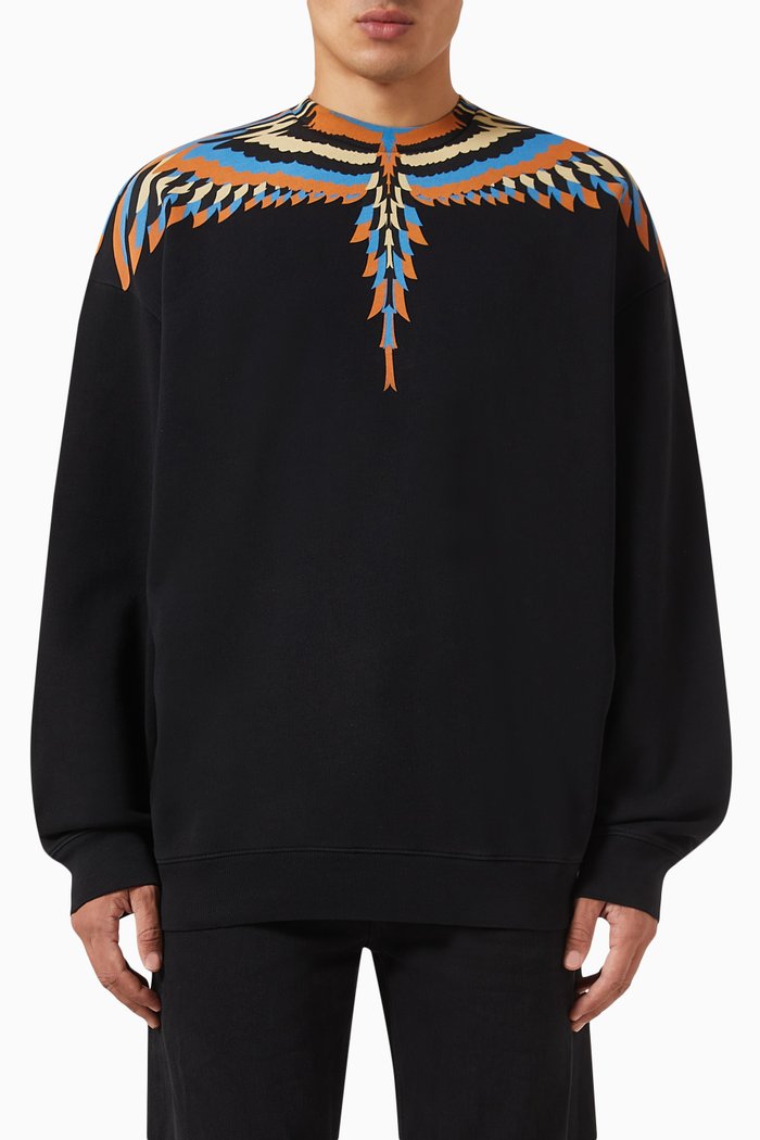 

Optical Wings Sweatshirt in Cotton, Black