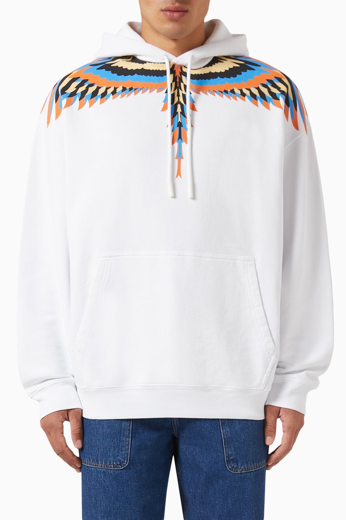 

Optical Wings Hoodie in Cotton, White