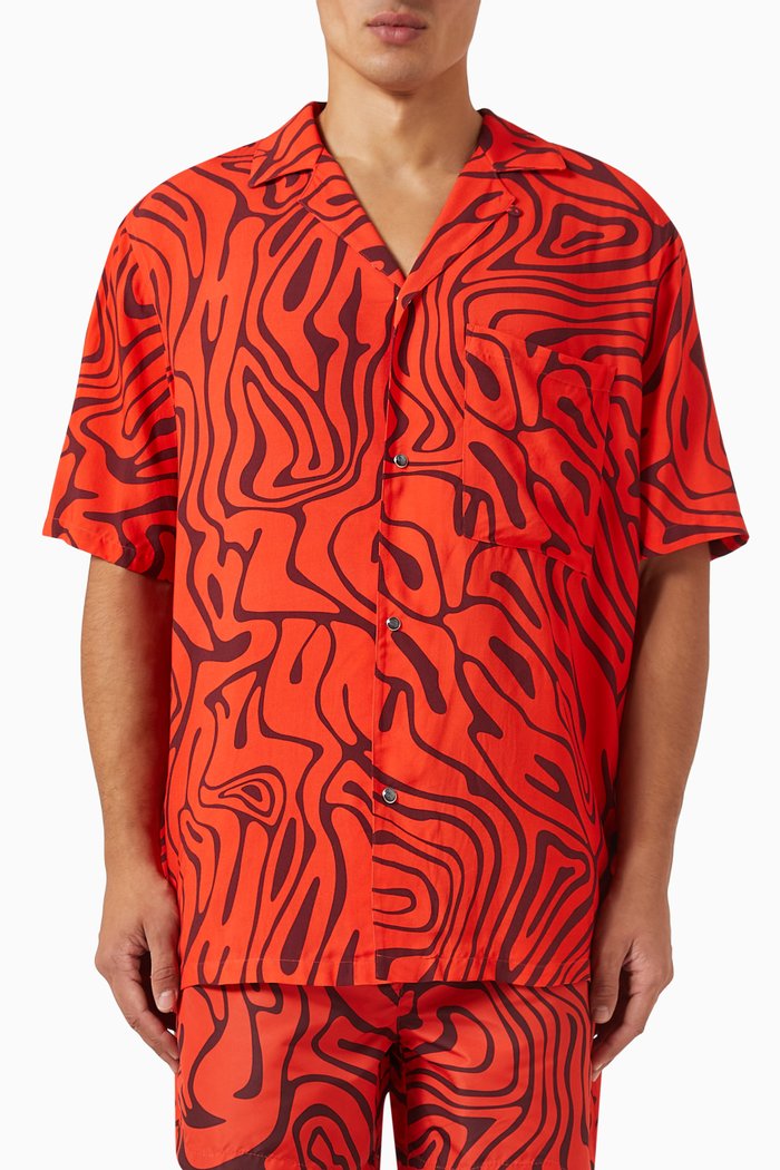 

All-over Fluid Hawaii Shirt, Orange