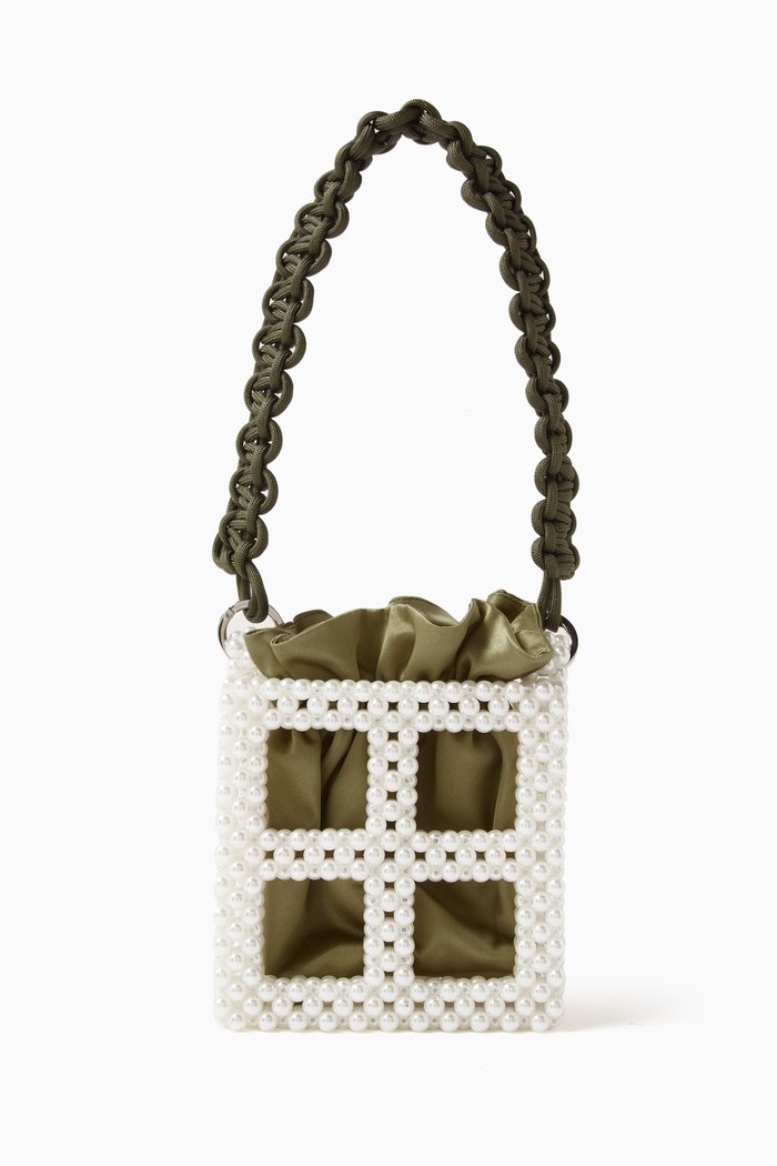 

Tekla Bucket Bag in Pearl & Satin, Green