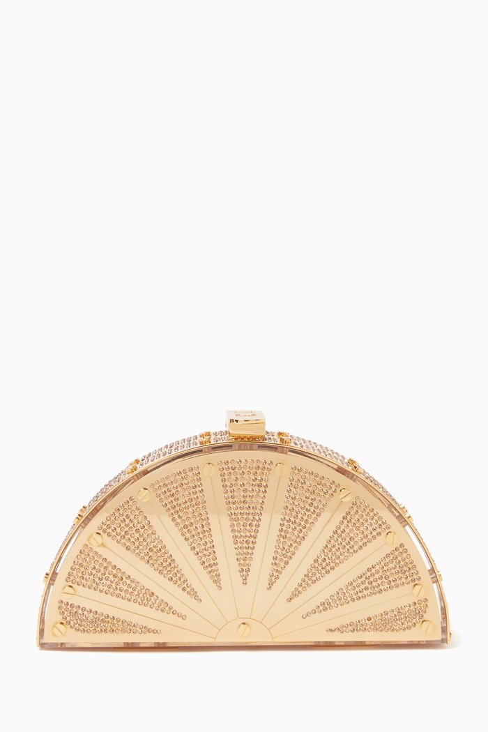 

Mini Sierra Fan Bag in Swarovski Crystal-embellished Brass, Gold