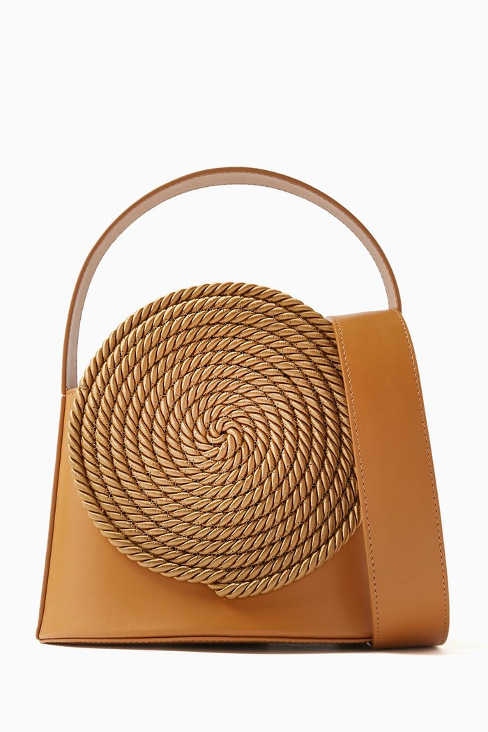 

Gunther Small Crossbody Bag in Leather, Brown