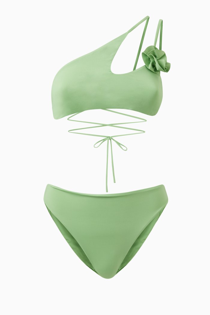 Barajas High-waist Bikini Set, Green