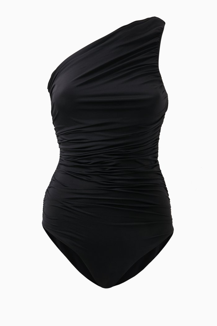 

Yeimis Ruched One-piece Swimsuit, Black