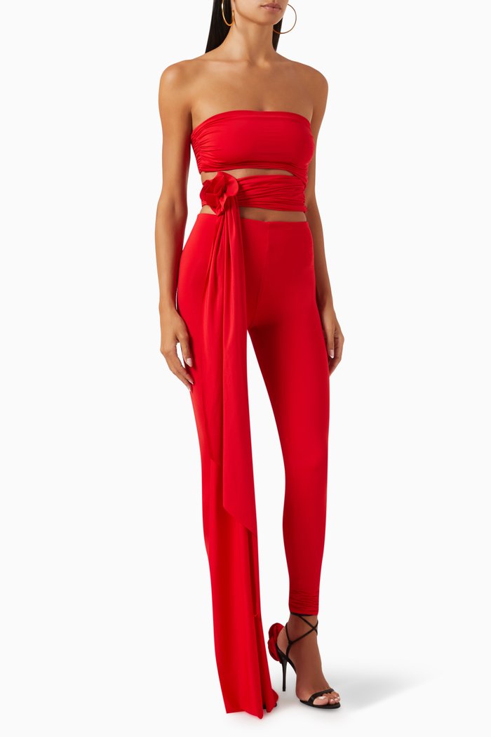 

Corozo Bandeau Top in Stretch-nylon, Red