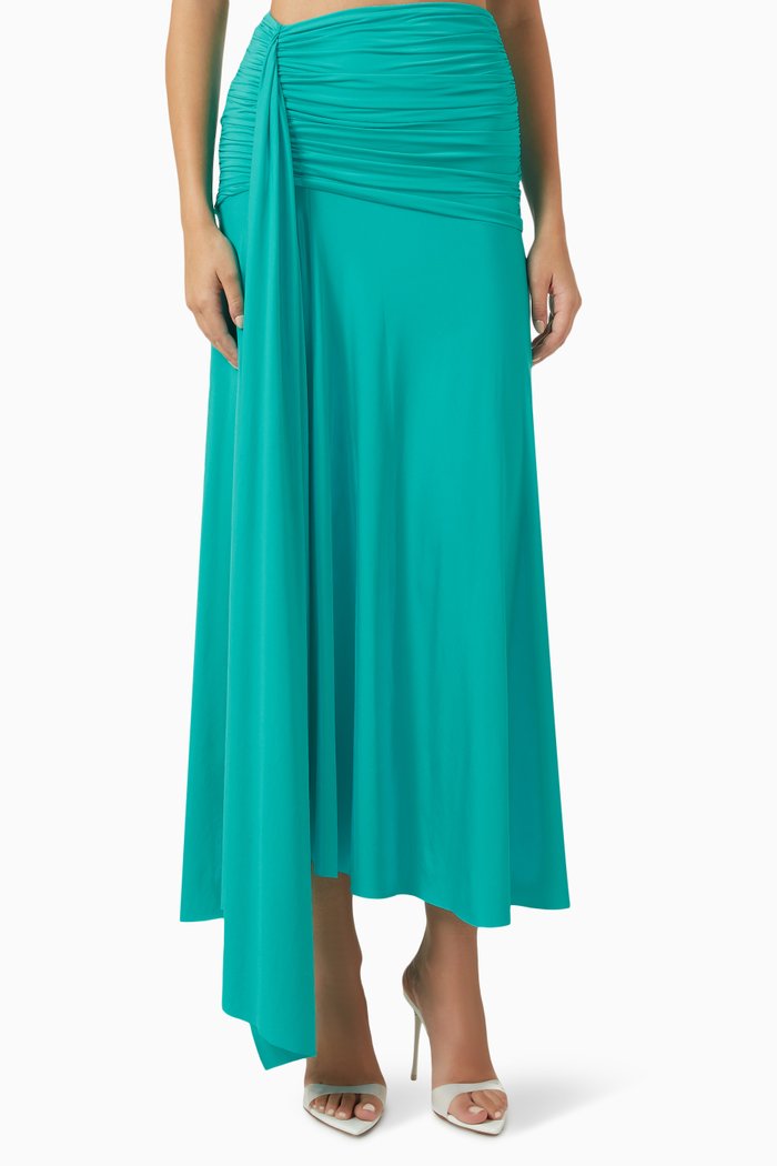

Karmairi High-waist Maxi Skirt in Stretch-nylon, Blue