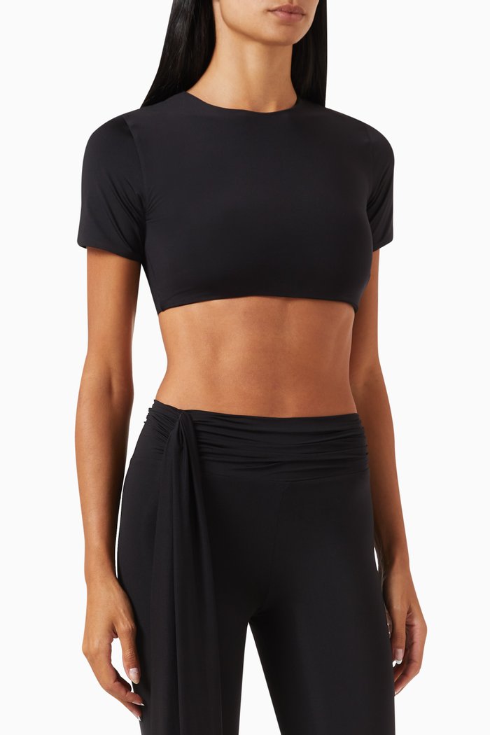 Titote Crop Top in Stretch-nylon, Black